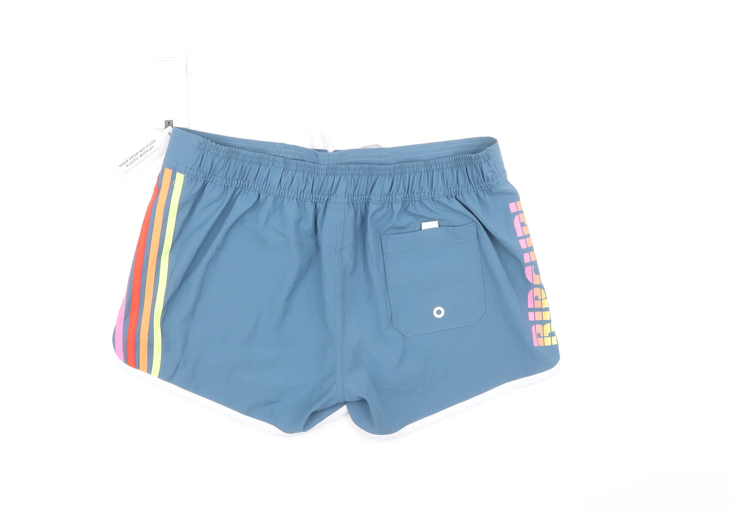 Reprive Womens Blue Polyester Sweat Shorts Size M L3 in Regular Drawstring