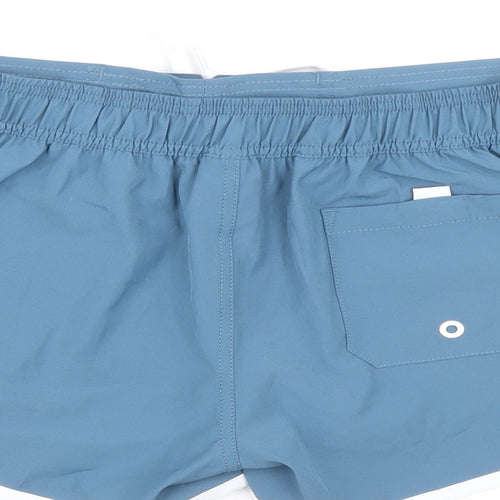 Reprive Womens Blue Polyester Sweat Shorts Size M L3 in Regular Drawstring