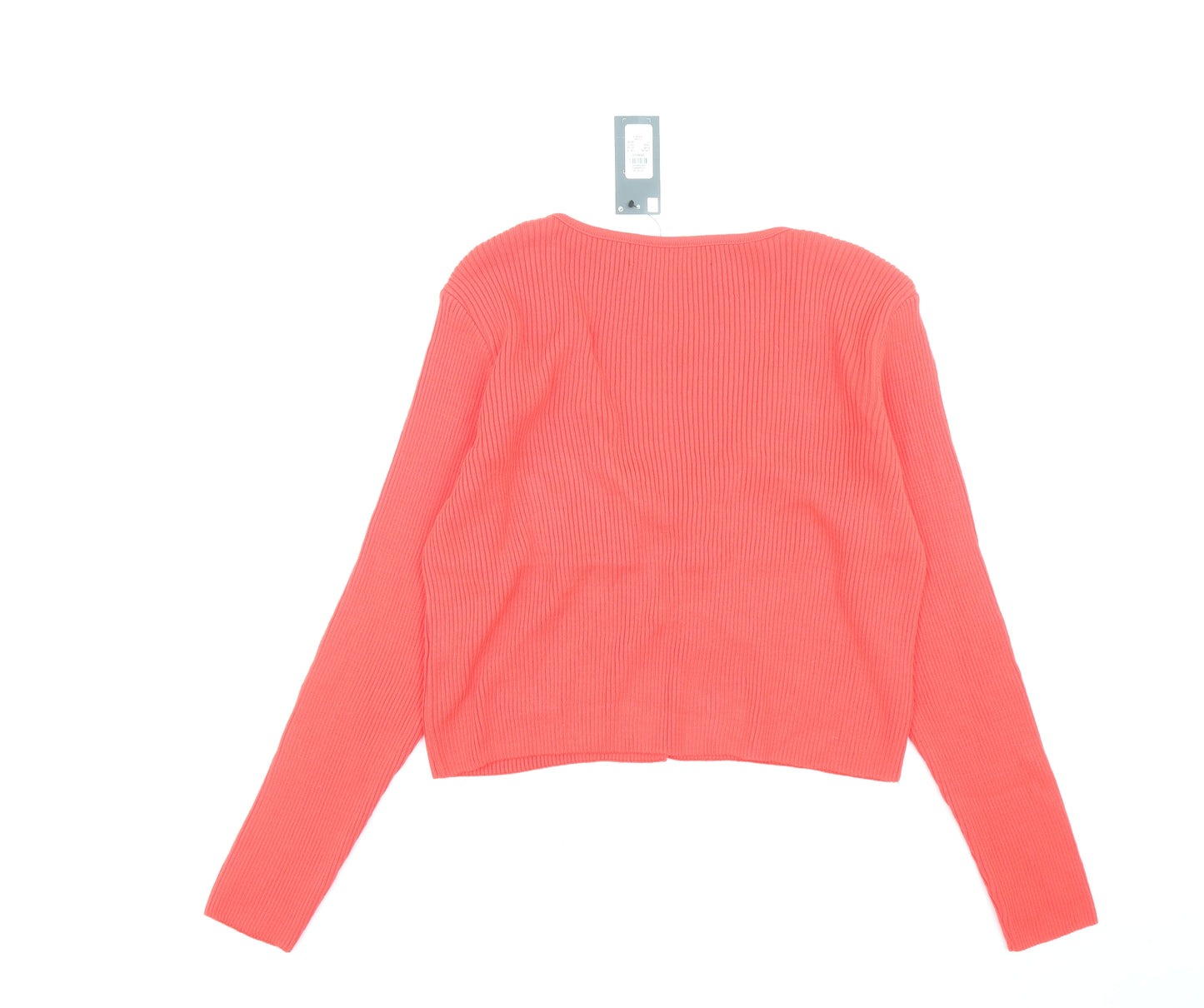 Primark Womens Red V-Neck Acrylic Cardigan Jumper Size L