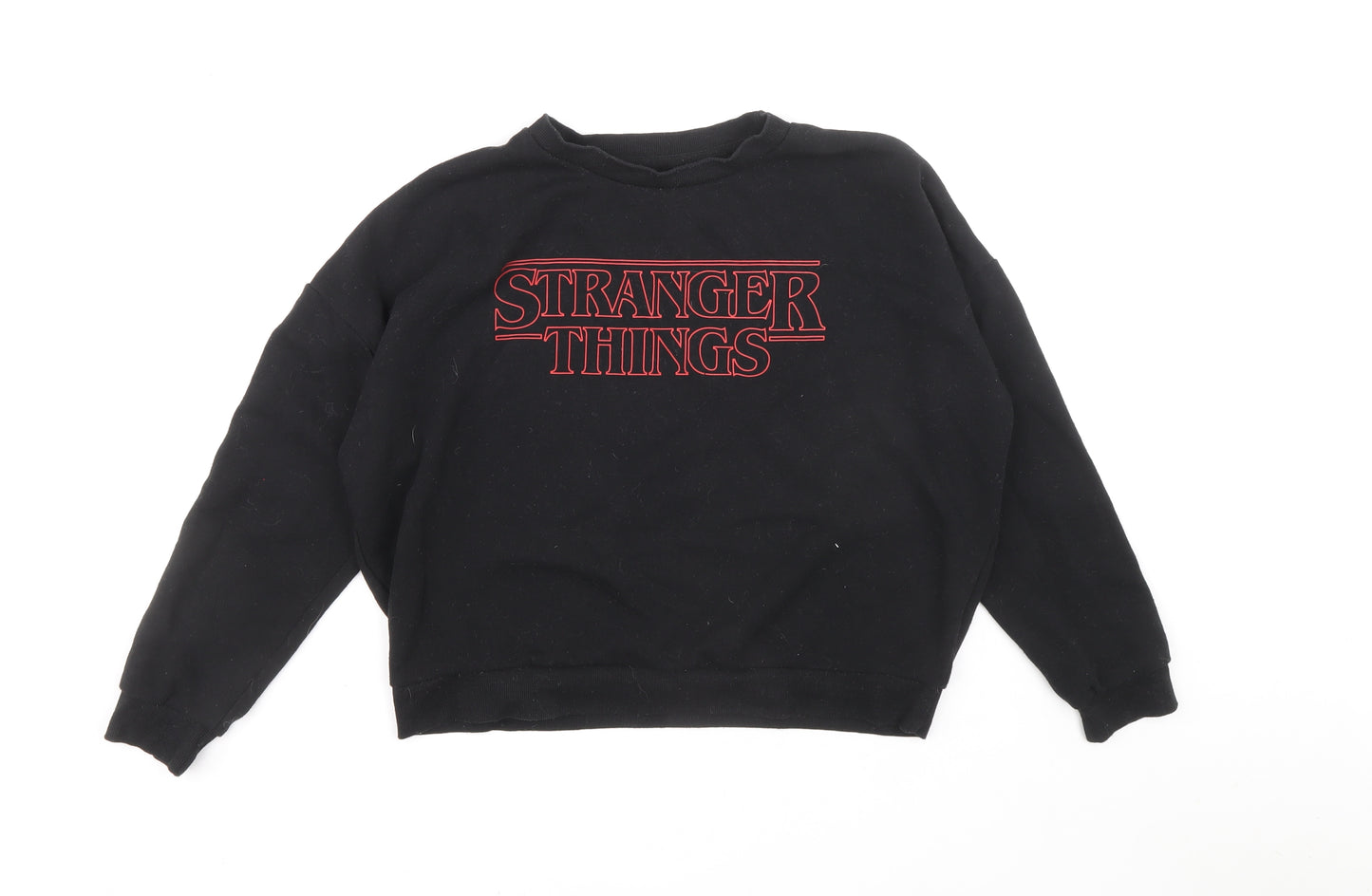 Stranger Things Womens Black Polyester Pullover Sweatshirt Size 4 Pullover
