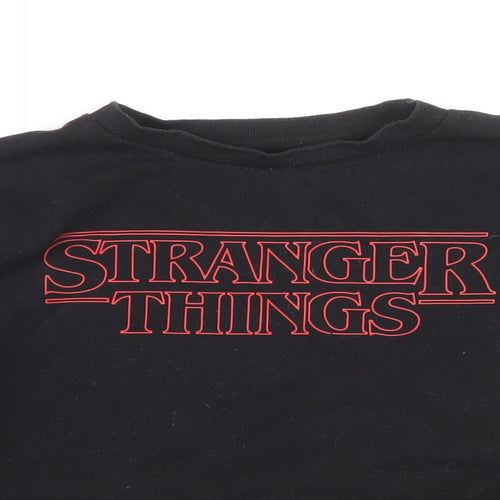 Stranger Things Womens Black Polyester Pullover Sweatshirt Size 4 Pullover