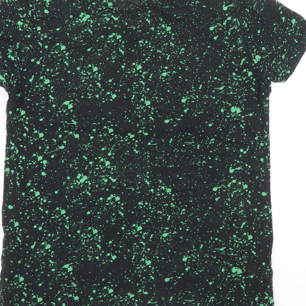 Mojang Boys Black Cotton Basic T-Shirt Size 12-13 Years Round Neck Pullover - Minecraft