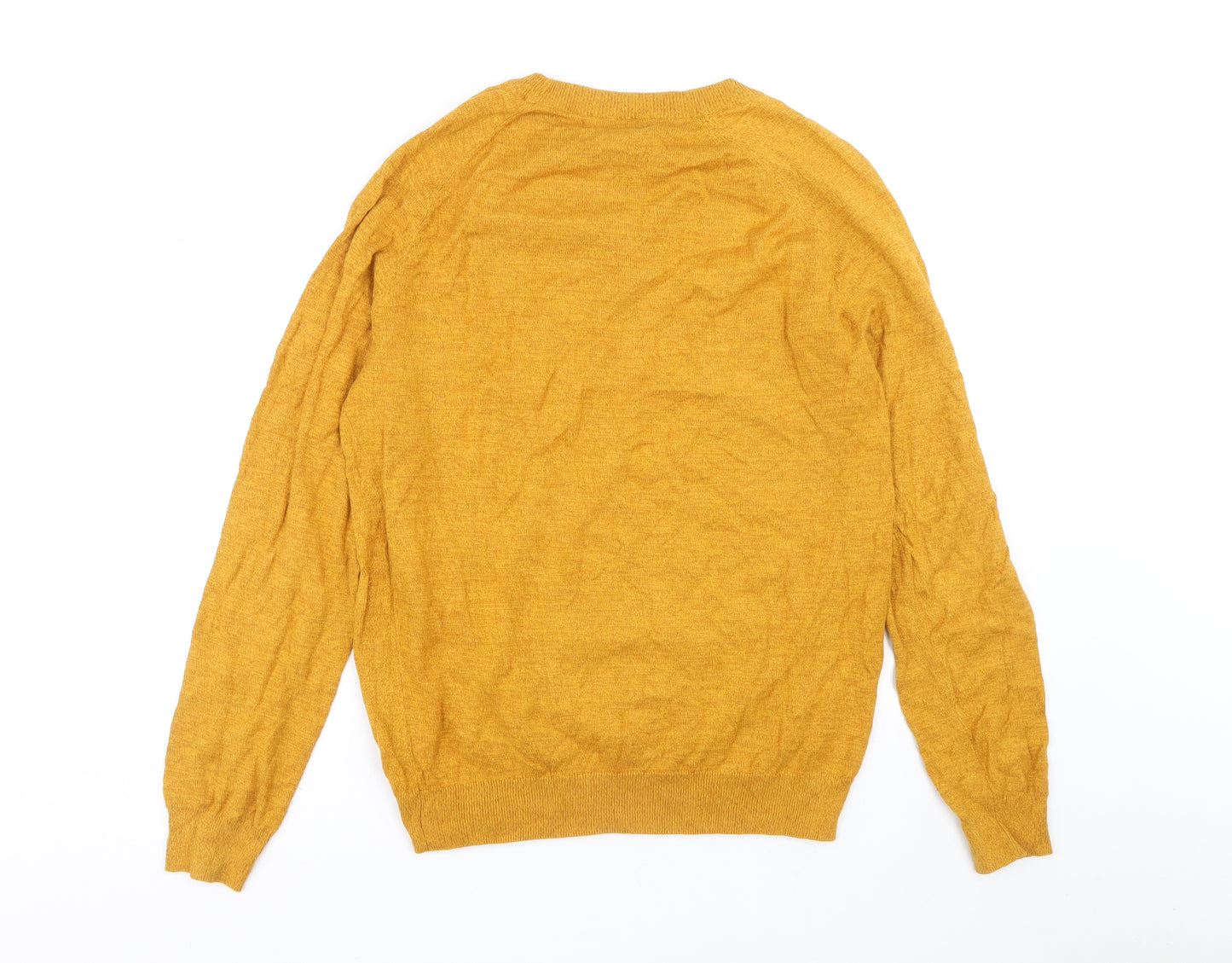 Primark Womens Yellow Boat Neck Cotton Pullover Jumper Size L
