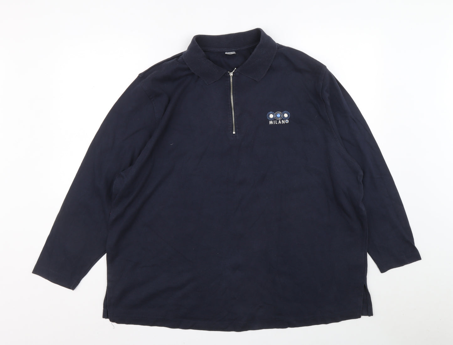 Milano Mens Blue Cotton Pullover Sweatshirt Size L - Milano