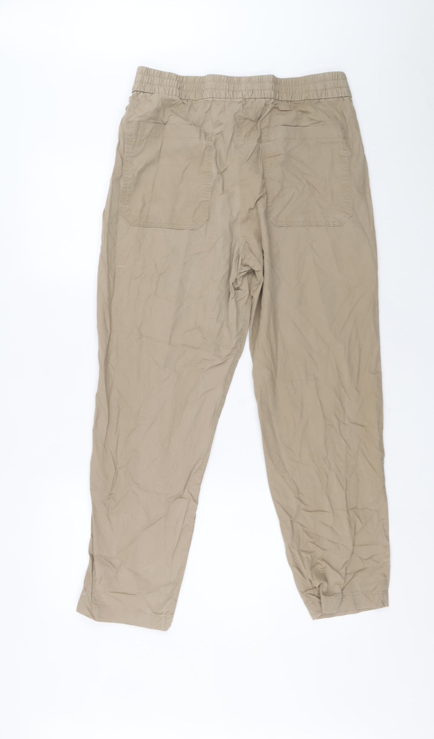 H&M Mens Beige Polyester Trousers Size 36 L27 in Regular Zip