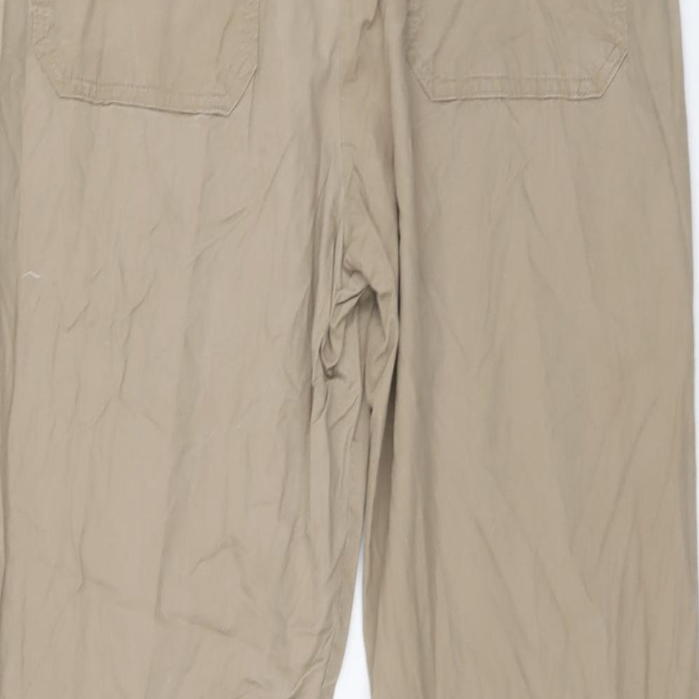 H&M Mens Beige Polyester Trousers Size 36 L27 in Regular Zip