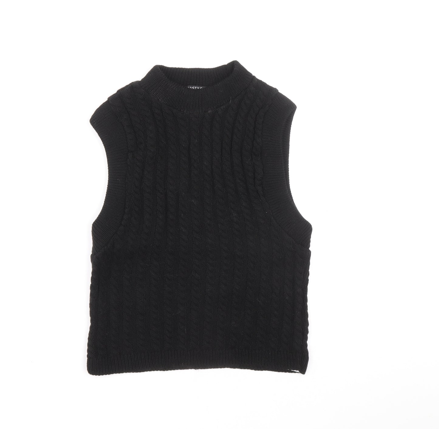Nasty Gal Womens Black Crew Neck Acrylic Pullover Jumper Size S