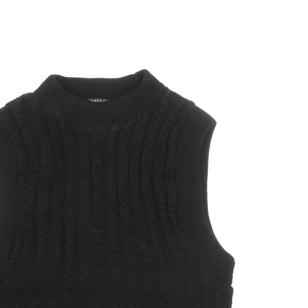 Nasty Gal Womens Black Crew Neck Acrylic Pullover Jumper Size S