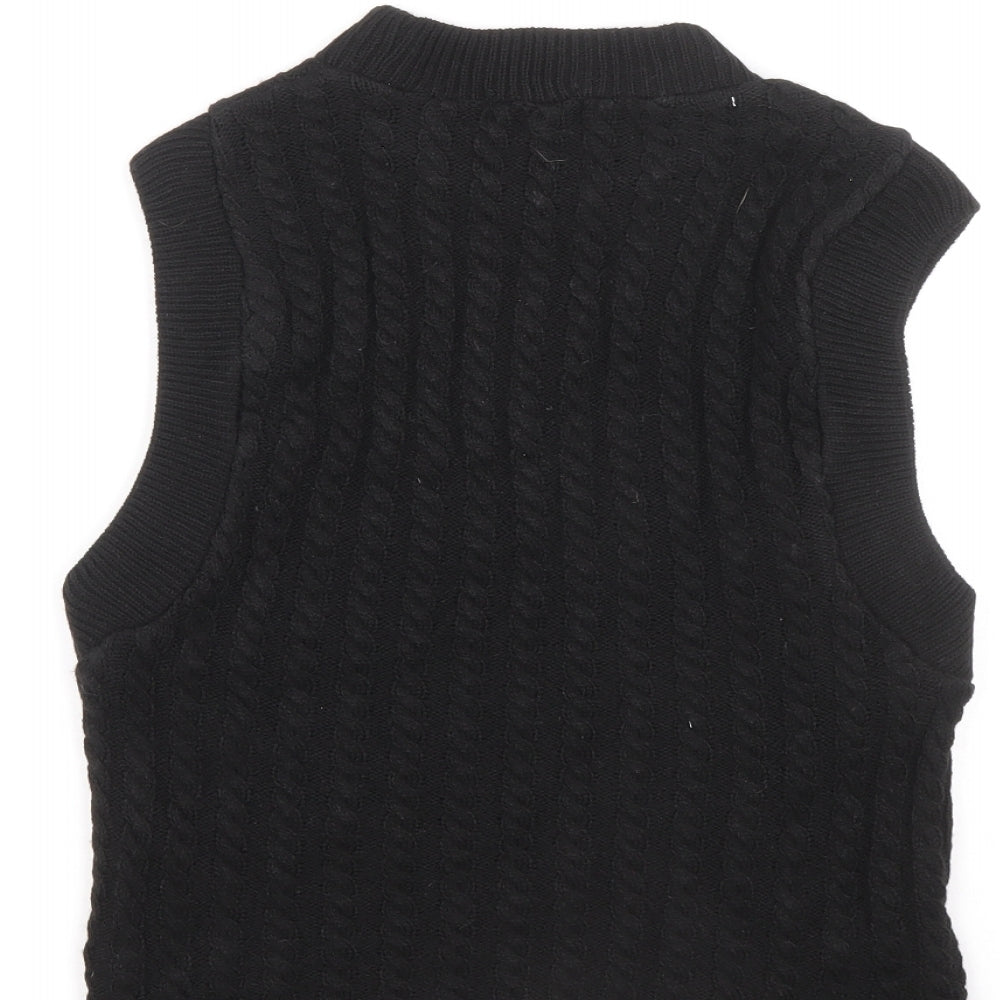 Nasty Gal Womens Black Crew Neck Acrylic Pullover Jumper Size S