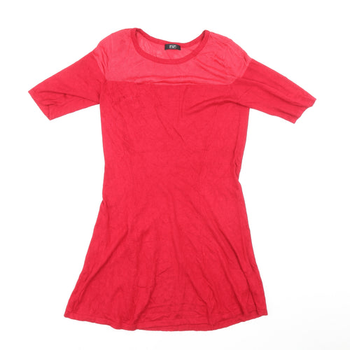 F&F Womens Pink Viscose A-Line Size 12 Round Neck Pullover