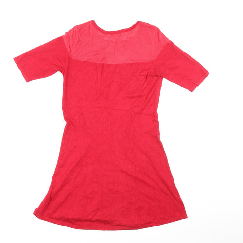 F&F Womens Pink Viscose A-Line Size 12 Round Neck Pullover