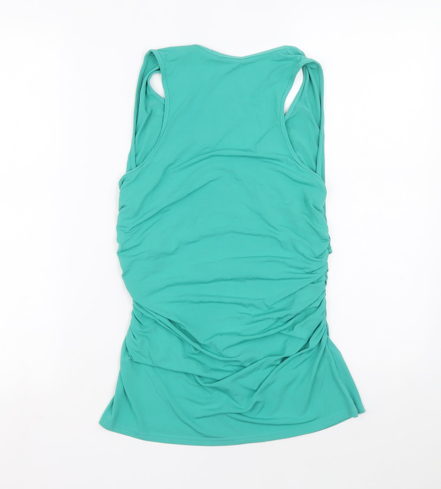 MK Womens Blue Polyester Basic Tank V-Neck - Sequin design