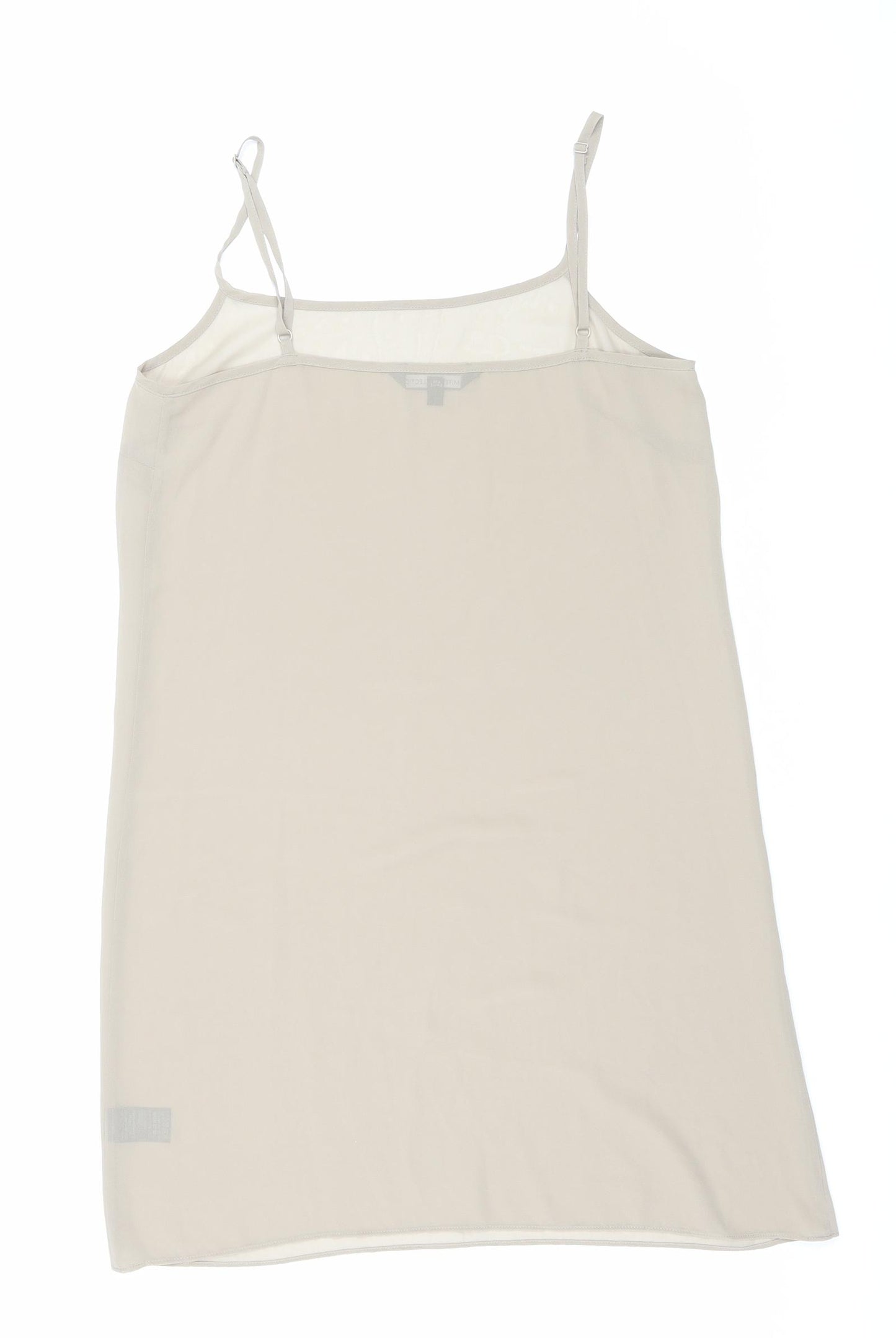 Marks and Spencer Womens Beige Polyester Slip Dress Size 10 V-Neck Pullover