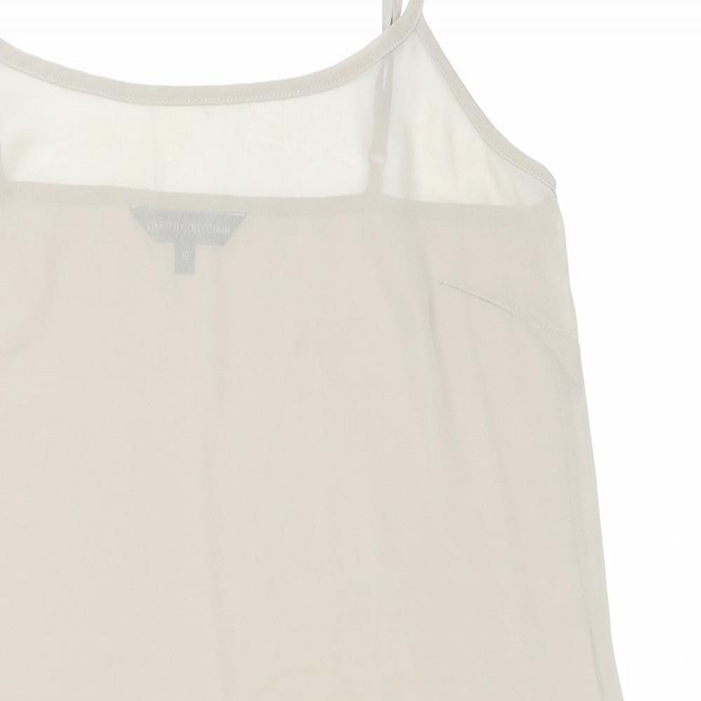 Marks and Spencer Womens Beige Polyester Slip Dress Size 10 V-Neck Pullover