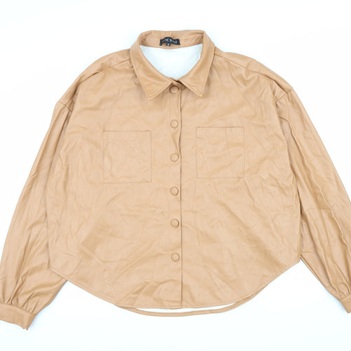 In the Style Womens Brown Jacket Size 16 Button