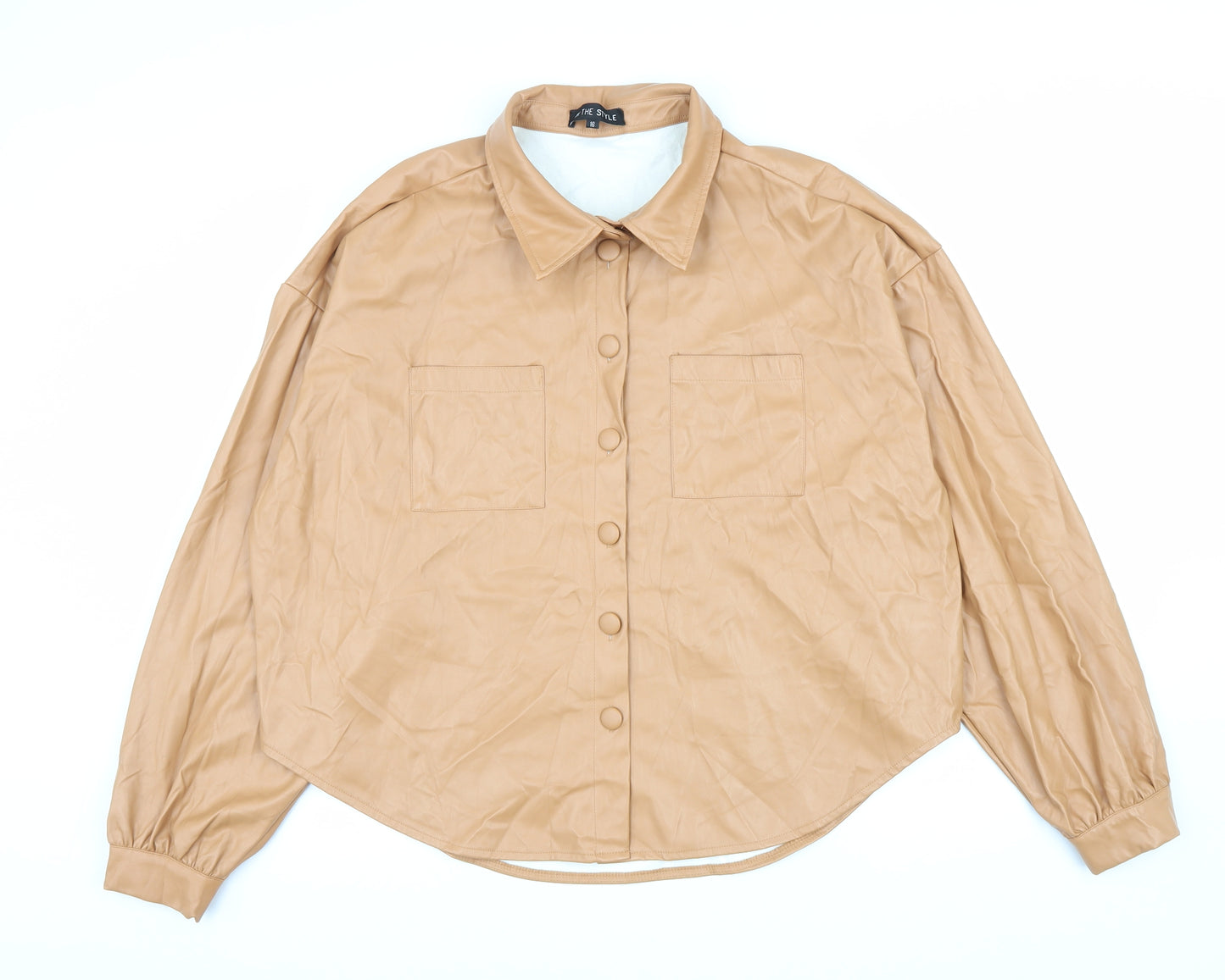 In the Style Womens Brown Jacket Size 16 Button