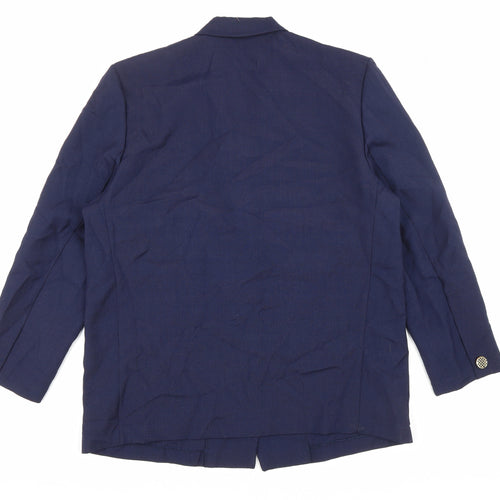 Paul Mausner Womens Blue Polyester Jacket Blazer Size 18
