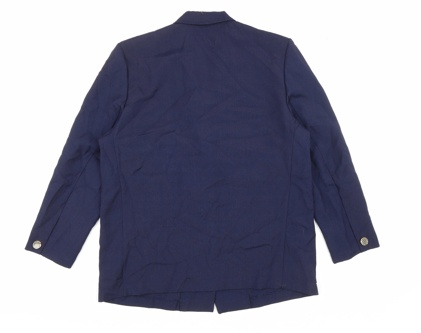 Paul Mausner Womens Blue Polyester Jacket Blazer Size 18