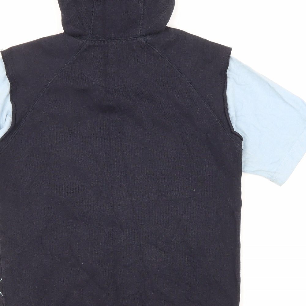 Blue Base Boys Blue Cotton Pullover Hoodie Size 8-9 Years Pullover - Lion