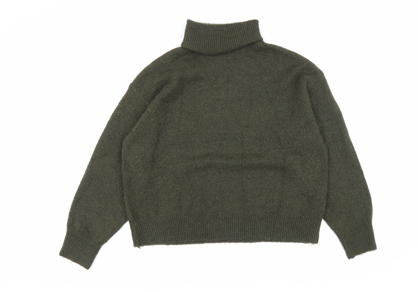 New Look Womens Green Roll Neck Polyester Pullover Jumper Size M