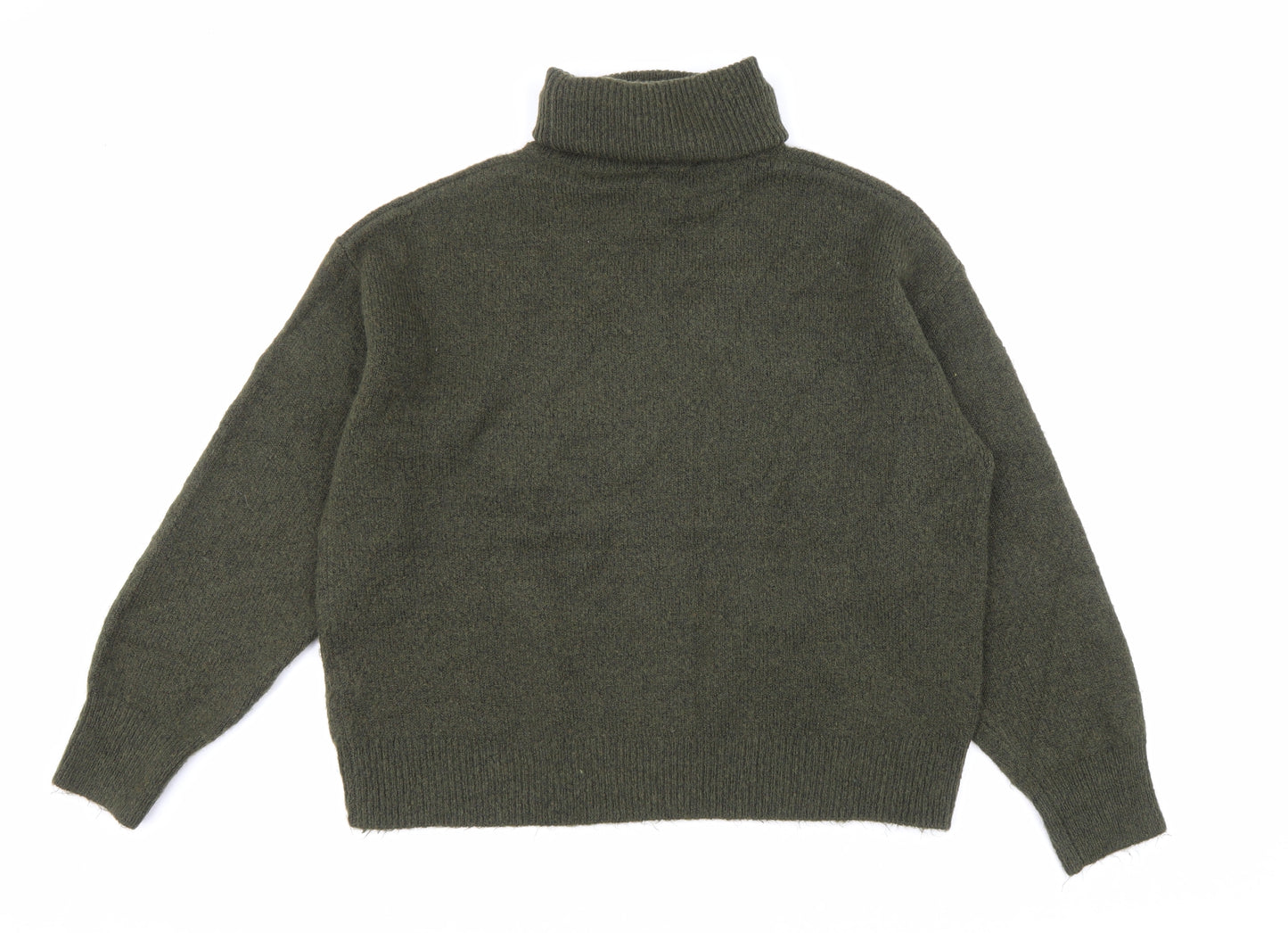 New Look Womens Green Roll Neck Polyester Pullover Jumper Size M