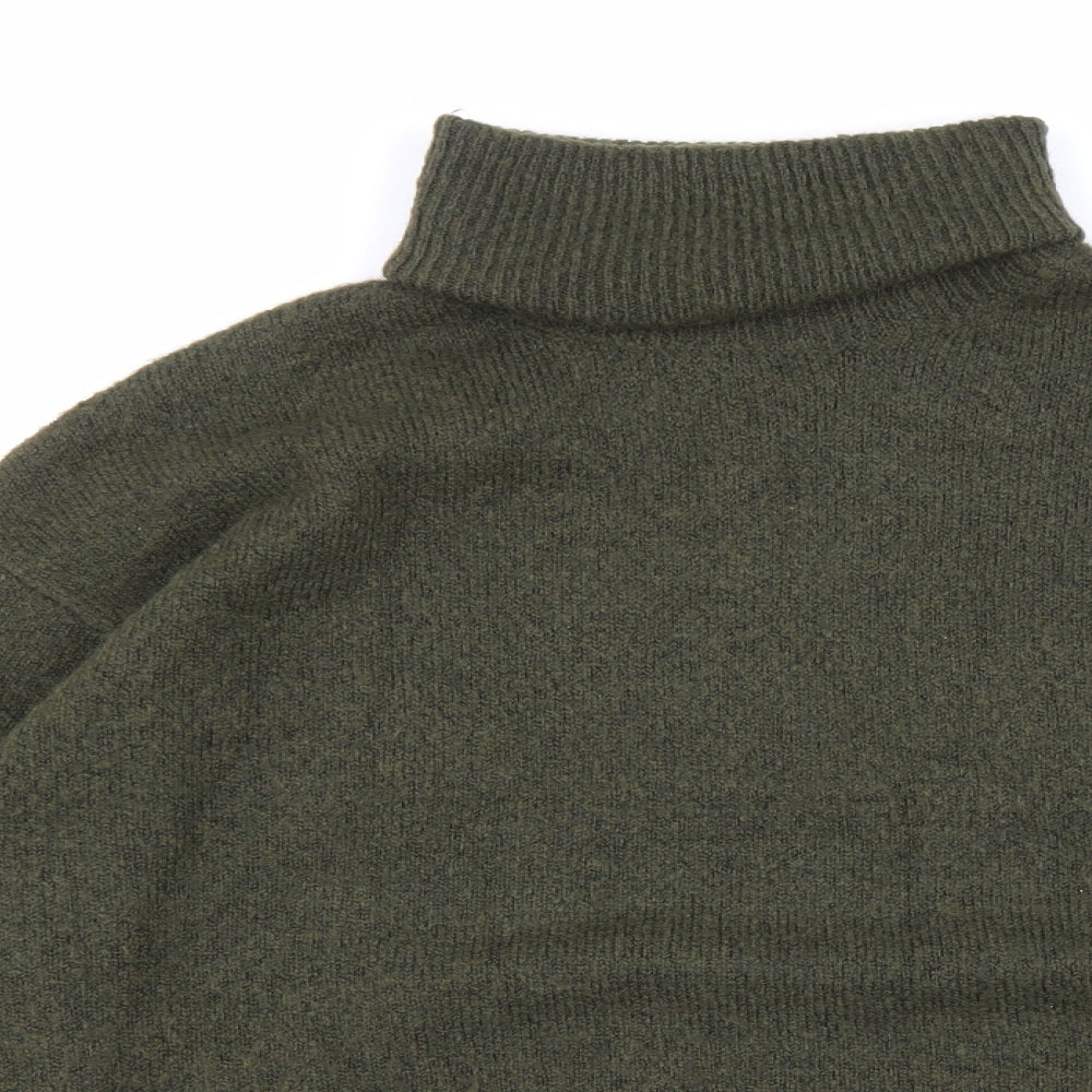 New Look Womens Green Roll Neck Polyester Pullover Jumper Size M