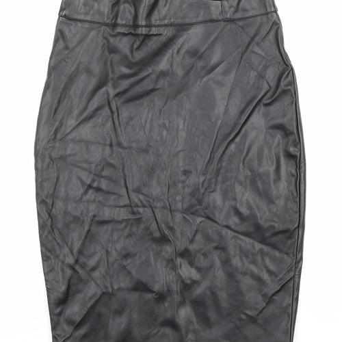 Vera and Lucy Womens Black Polyester Straight & Pencil Skirt Size XL Zip
