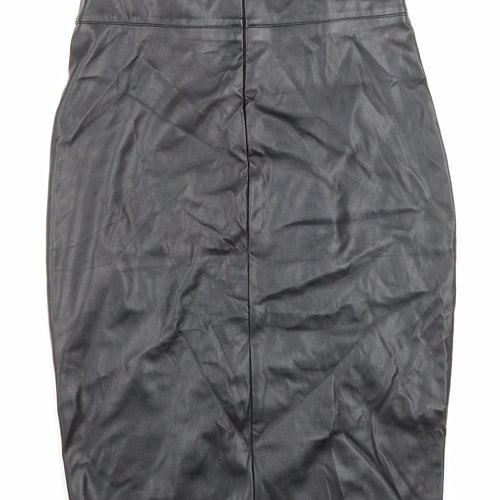 Vera and Lucy Womens Black Polyester Straight & Pencil Skirt Size XL Zip