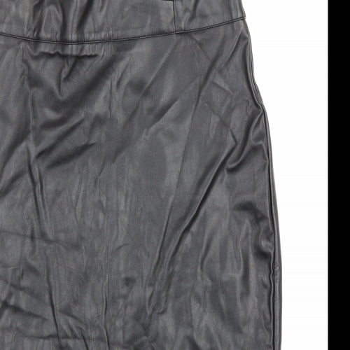Vera and Lucy Womens Black Polyester Straight & Pencil Skirt Size XL Zip