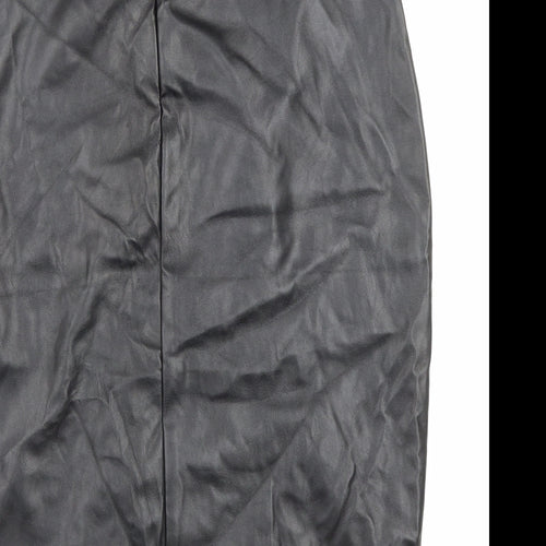 Vera and Lucy Womens Black Polyester Straight & Pencil Skirt Size XL Zip