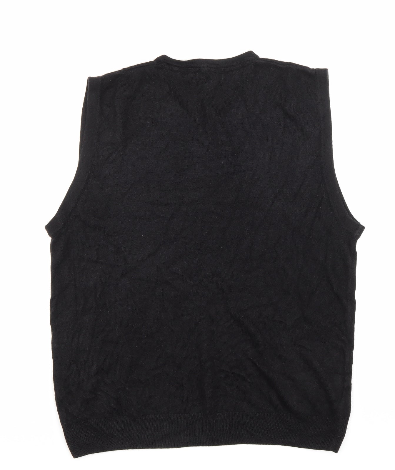 Matalan Mens Black V-Neck Acrylic Vest Jumper Size XL