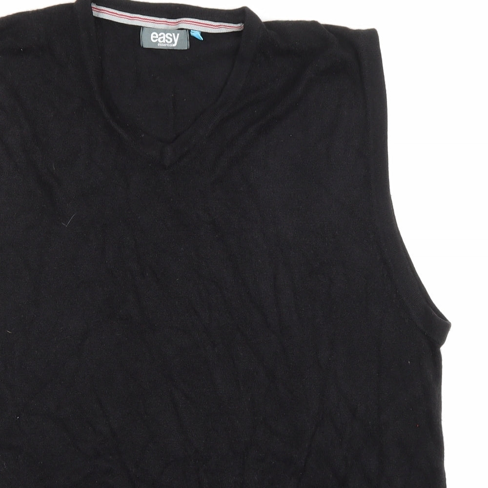 Matalan Mens Black V-Neck Acrylic Vest Jumper Size XL
