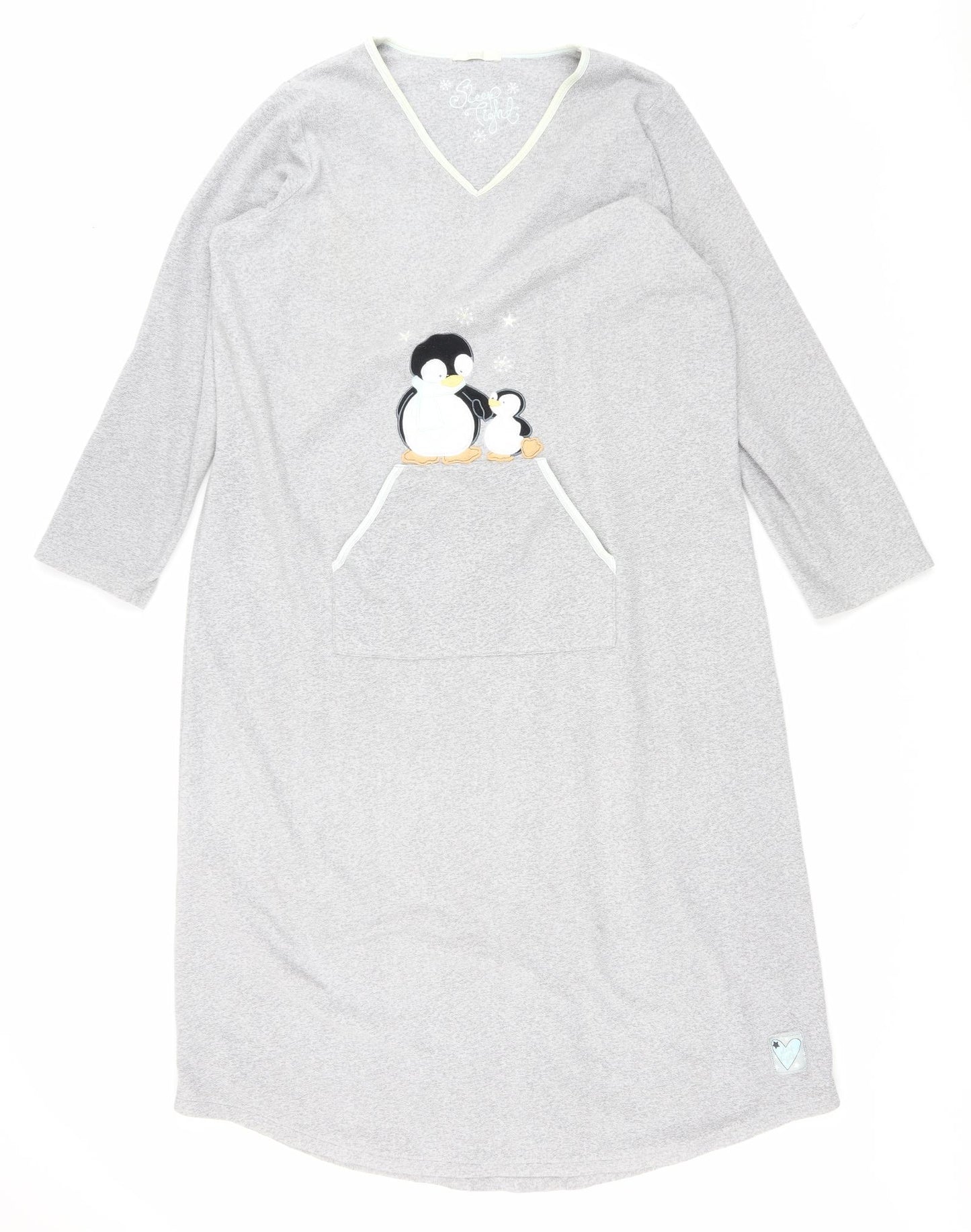 Marks and Spencer Womens Grey Solid Polyester Top Nightshirt Size 20 - Penguin