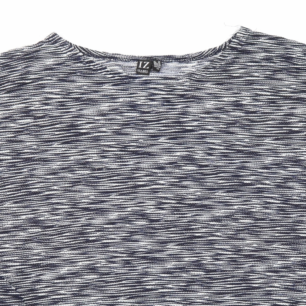 Izabel London Womens Blue Polyester Basic T-Shirt Size 20 Round Neck