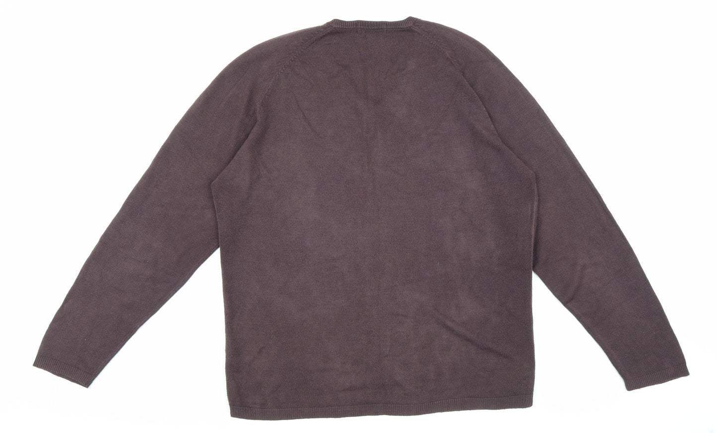 Marks and Spencer Mens Purple V-Neck Acrylic Pullover Jumper Size S
