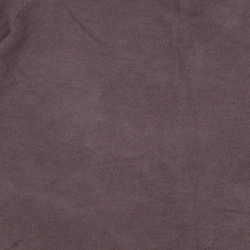 Marks and Spencer Mens Purple V-Neck Acrylic Pullover Jumper Size S