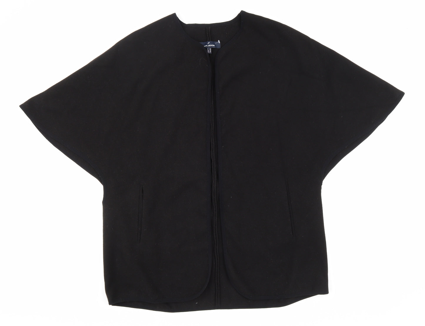 Daniel Hechter Womens Black V-Neck Polyester Cape Jumper Size 12