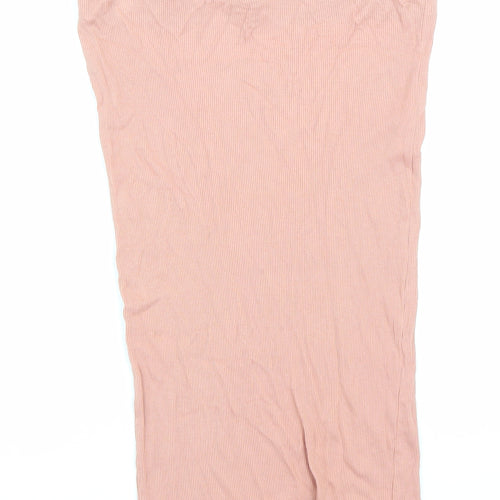 Terranova Womens Pink Cotton Straight & Pencil Skirt Size L Drawstring