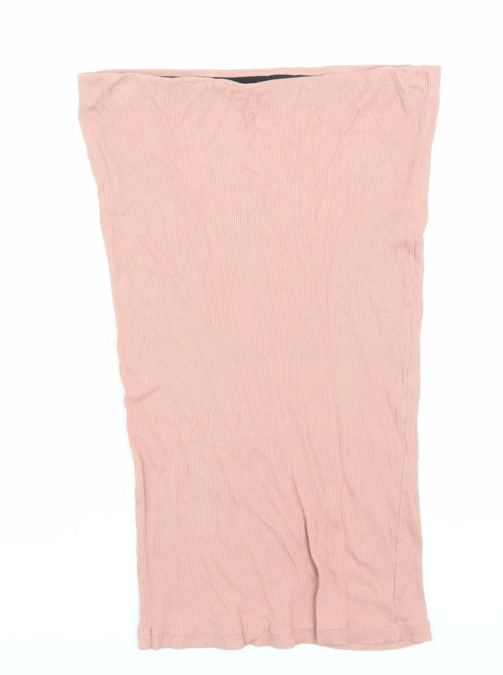 Terranova Womens Pink Cotton Straight & Pencil Skirt Size L Drawstring