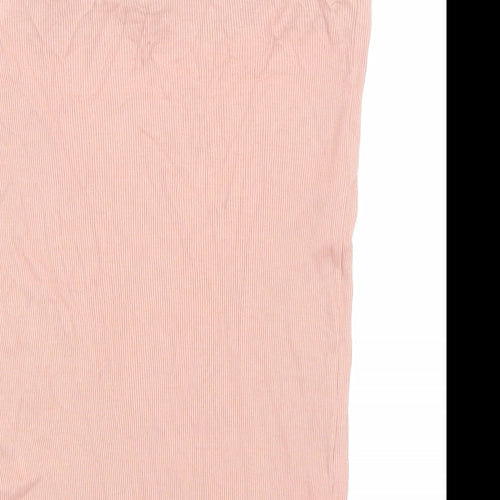 Terranova Womens Pink Cotton Straight & Pencil Skirt Size L Drawstring