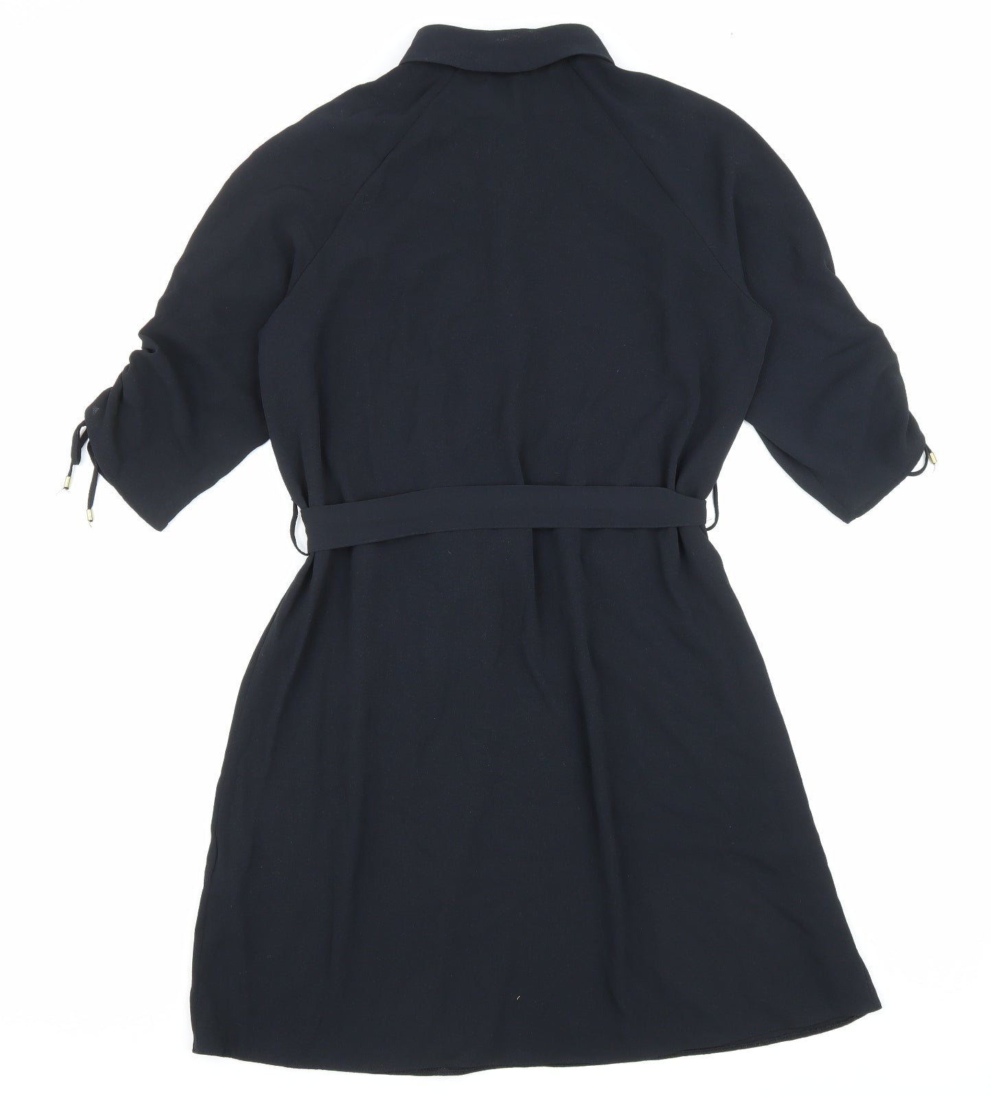 F&F Womens Blue Polyester Shirt Dress Size 14 Collared Button