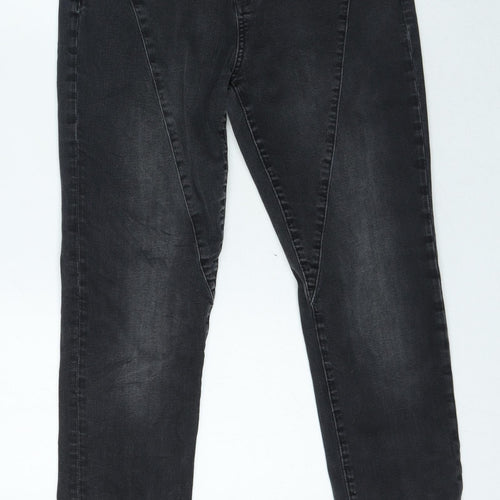 Preworn Womens Black Cotton Skinny Jeans Size 4 L30 in Slim Zip