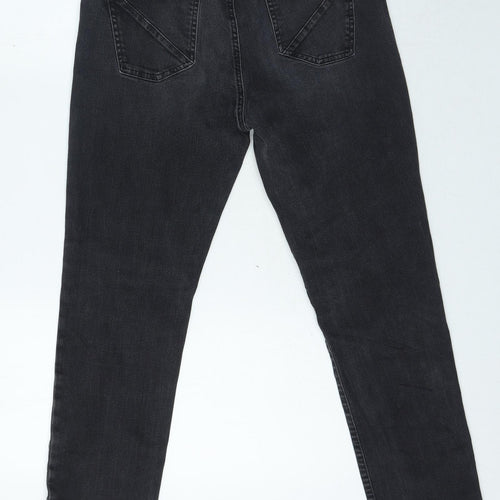 Preworn Womens Black Cotton Skinny Jeans Size 4 L30 in Slim Zip