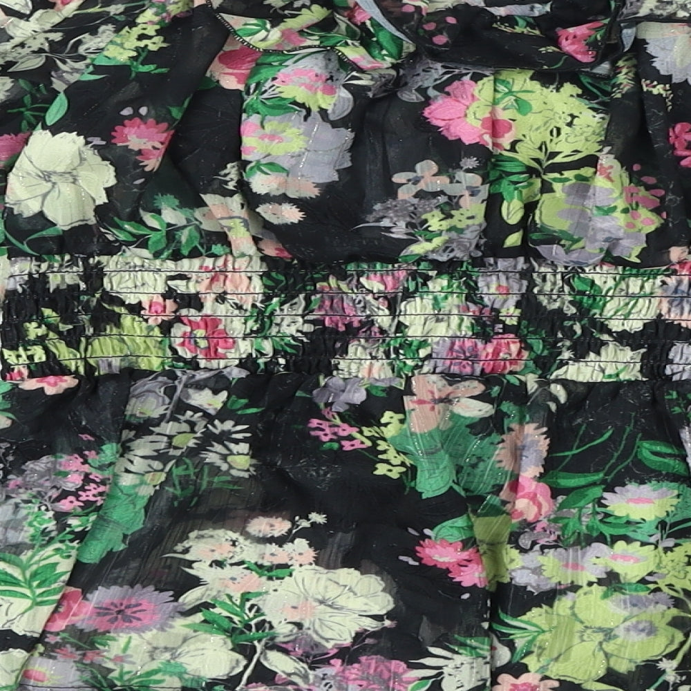 River Island Womens Multicoloured Floral Polyester Jersey Blouse Size 12 Off the Shoulder