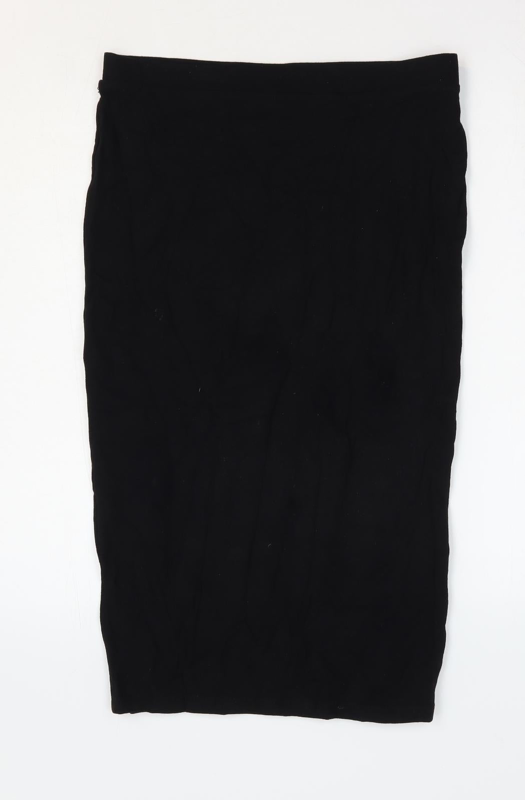 NEXT Womens Black Viscose Straight & Pencil Skirt Size 12