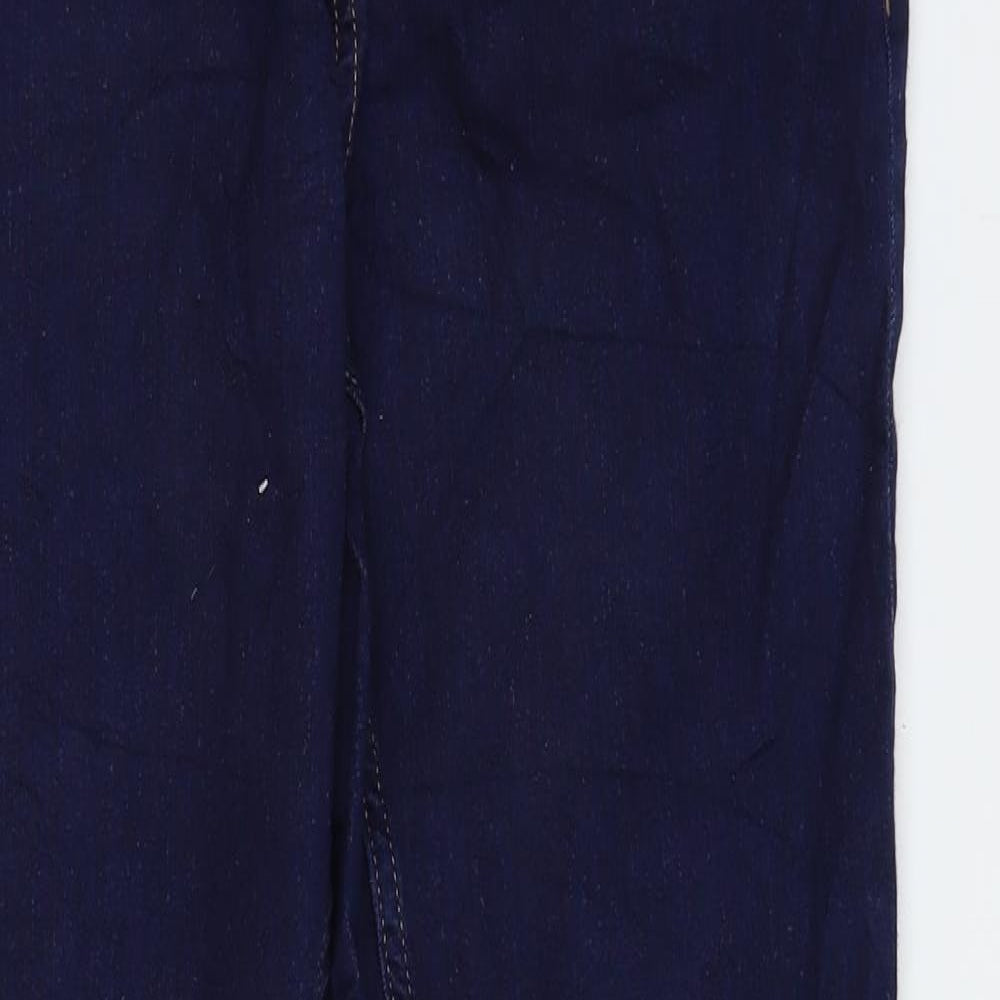 Marks and Spencer Womens Blue Cotton Straight Jeans Size 12 L29 in Regular Zip