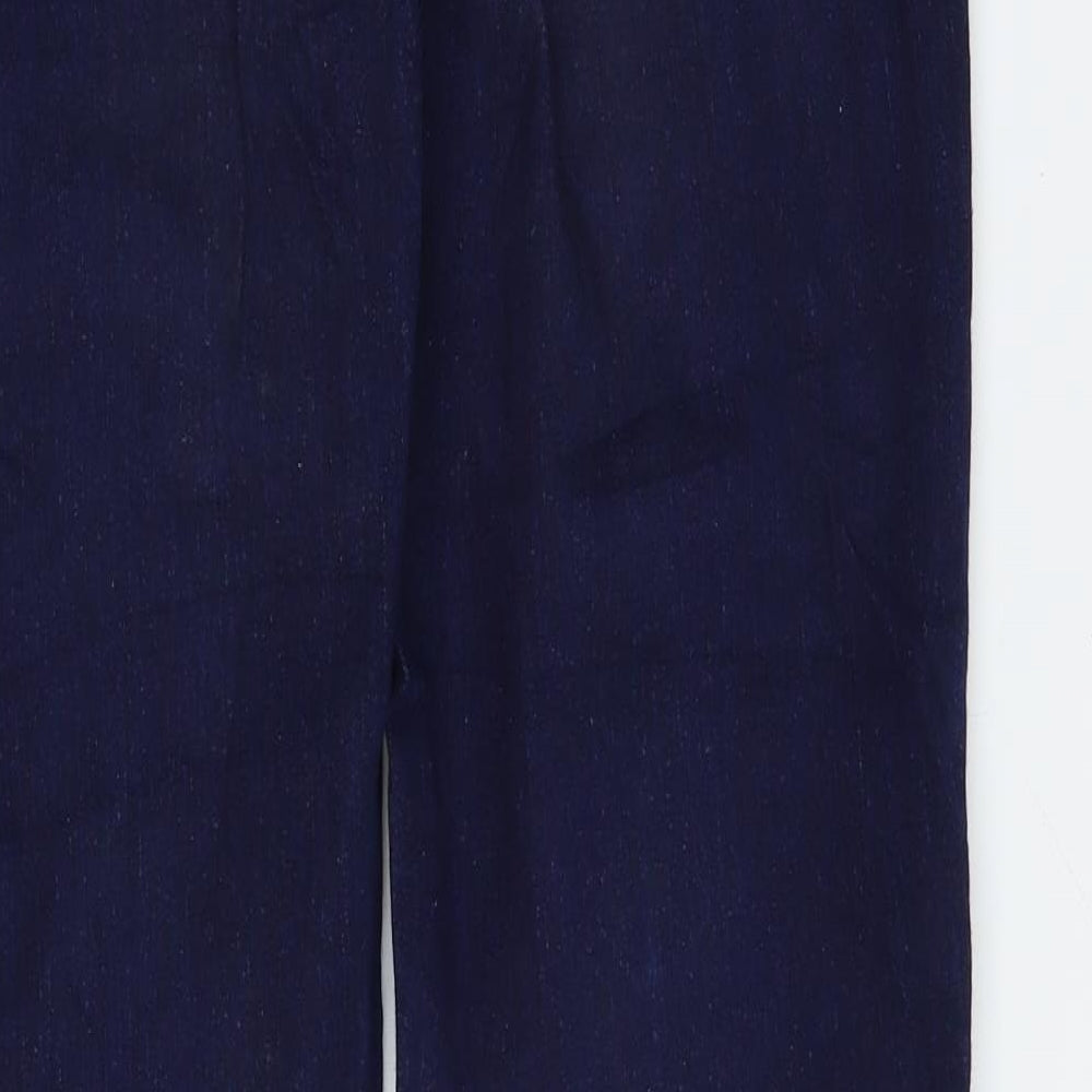 Marks and Spencer Womens Blue Cotton Straight Jeans Size 12 L29 in Regular Zip