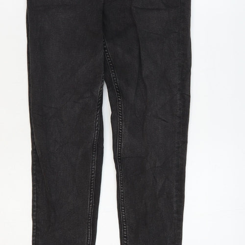 Marks and Spencer Womens Black Cotton Skinny Jeans Size 6 L28 in Regular Zip