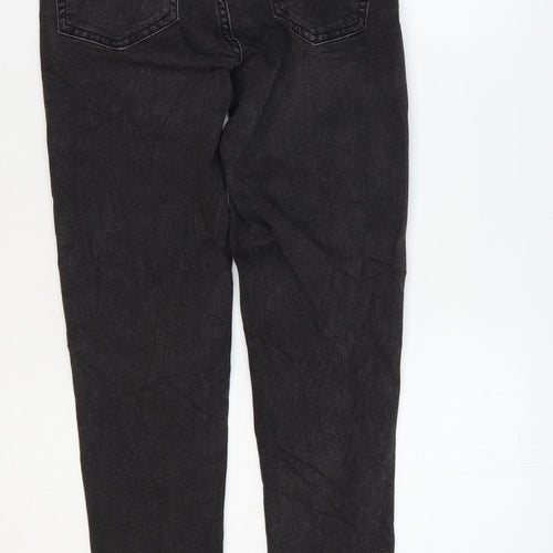 Marks and Spencer Womens Black Cotton Skinny Jeans Size 6 L28 in Regular Zip