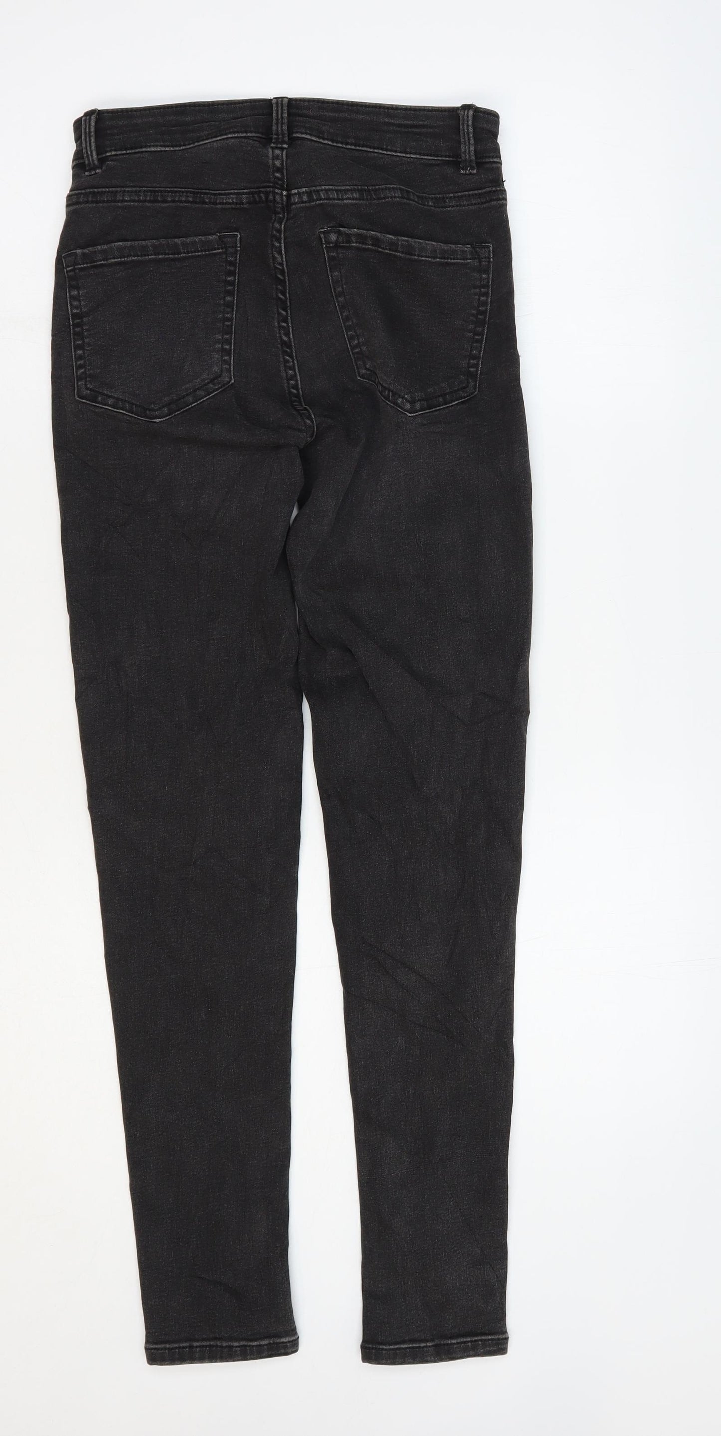 Marks and Spencer Womens Black Cotton Skinny Jeans Size 6 L28 in Regular Zip